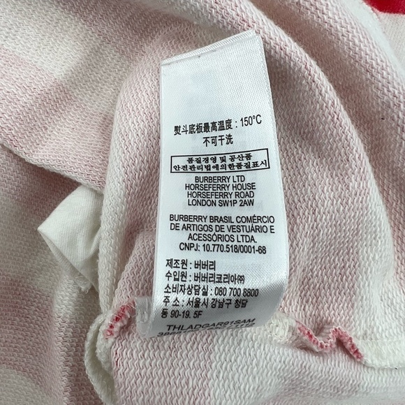 Burberry Children Red White Sleeveless Side Pockets Striped Mini Dress Size 6 - Picture 9 of 9